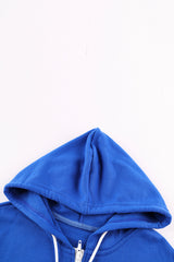 Blue Zip-up Hoodie Jacket Sweatshirts & Hoodies JT's Designer Fashion
