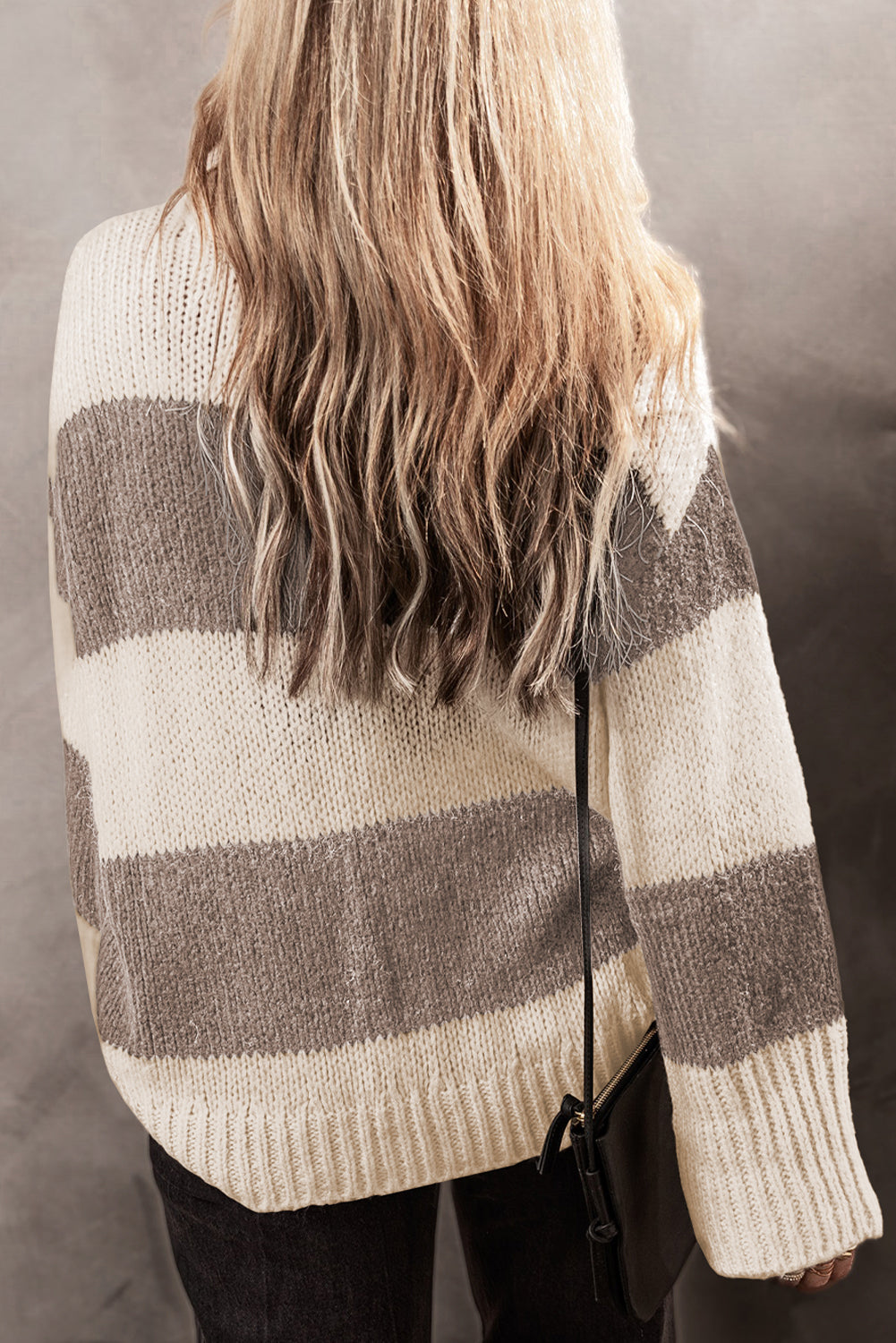 Simply Taupe Colorblock Loose Pullover Sweater Sweaters JT's Designer Fashion