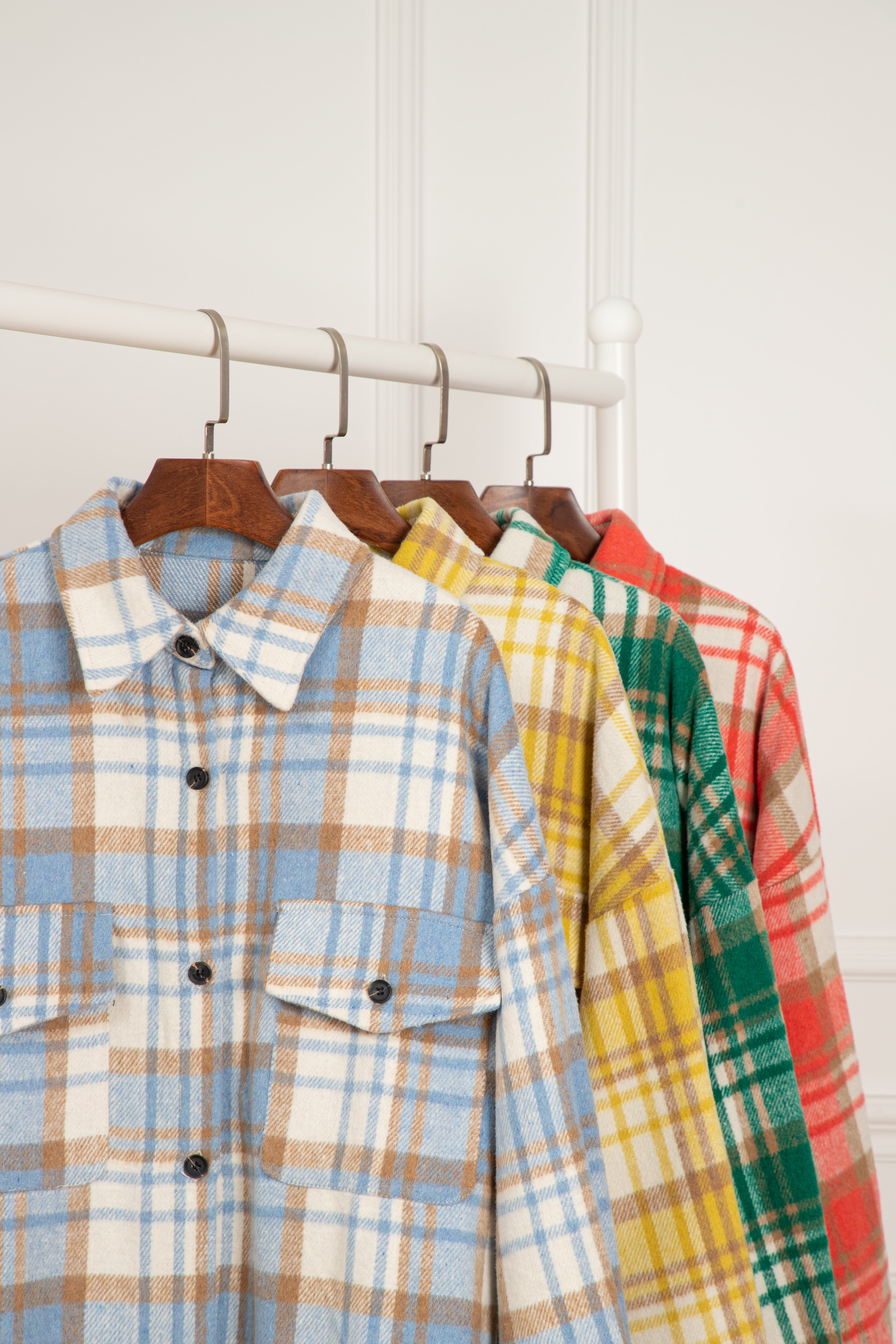 Yellow Plaid Flap Pocket Long Sleeve Shacket Plaid Shackets JT's Designer Fashion