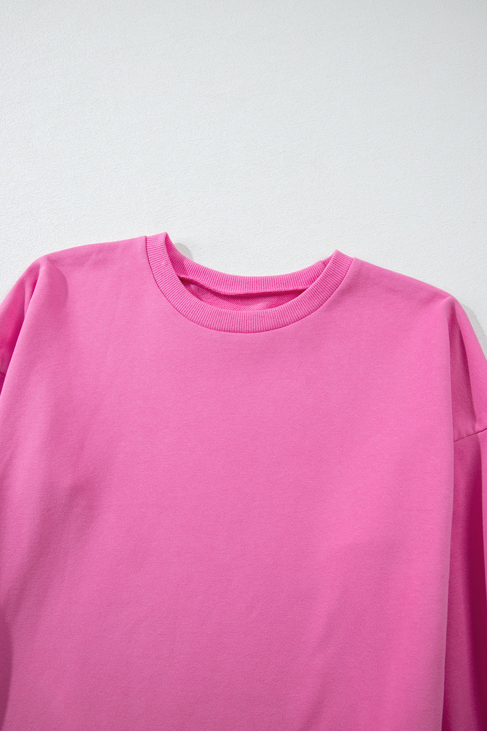 Bonbon Solid O Neck High Low Hem Pullover Sweatshirt Sweatshirts & Hoodies JT's Designer Fashion