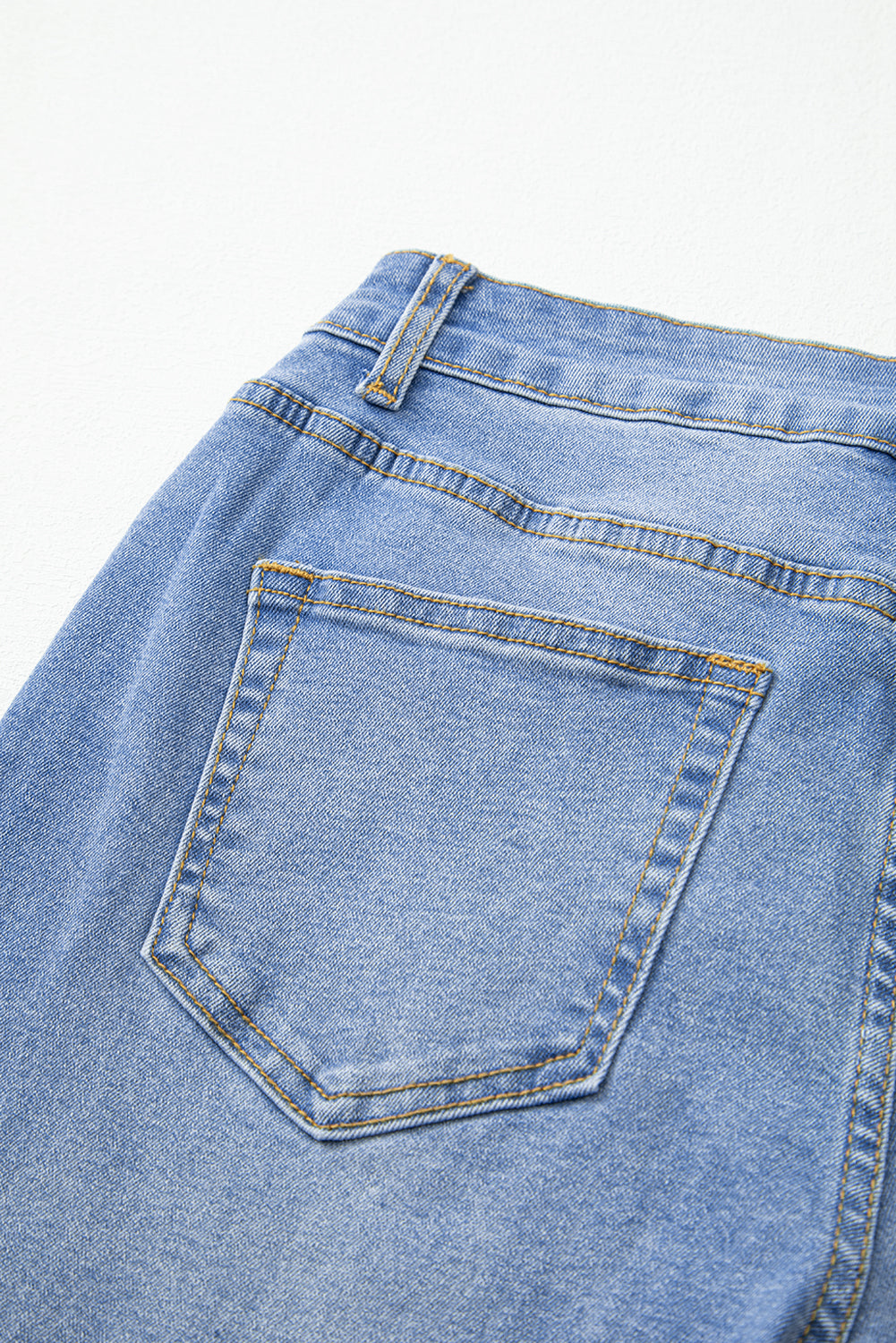 Dusk Blue Raw Hem Unique Cuffs Straight High Rise Loose Jeans Jeans JT's Designer Fashion