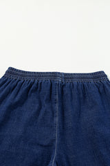 Real Teal Plus Size Drawstring High Waist Wide Leg Casual Jeans Plus Size Bottoms JT's Designer Fashion