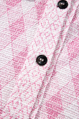 Delicacy Geometric Print Textured Flap Detail Shacket with Pocket Jackets JT's Designer Fashion