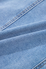 Beau Blue Seamed Zipper Square Neck Sleeveless Denim Mini Dress Mini Dresses JT's Designer Fashion