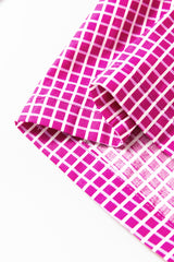 Pink Plaid Print Drawstring High Waist Wide Leg Casual Pants Pants & Culotte JT's Designer Fashion