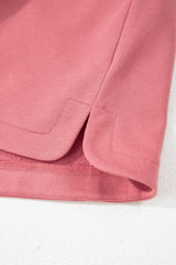 Mineral Red French Terry Zipped Collar Sleeveless Drawstring Waist Mini Dress Mini Dresses JT's Designer Fashion