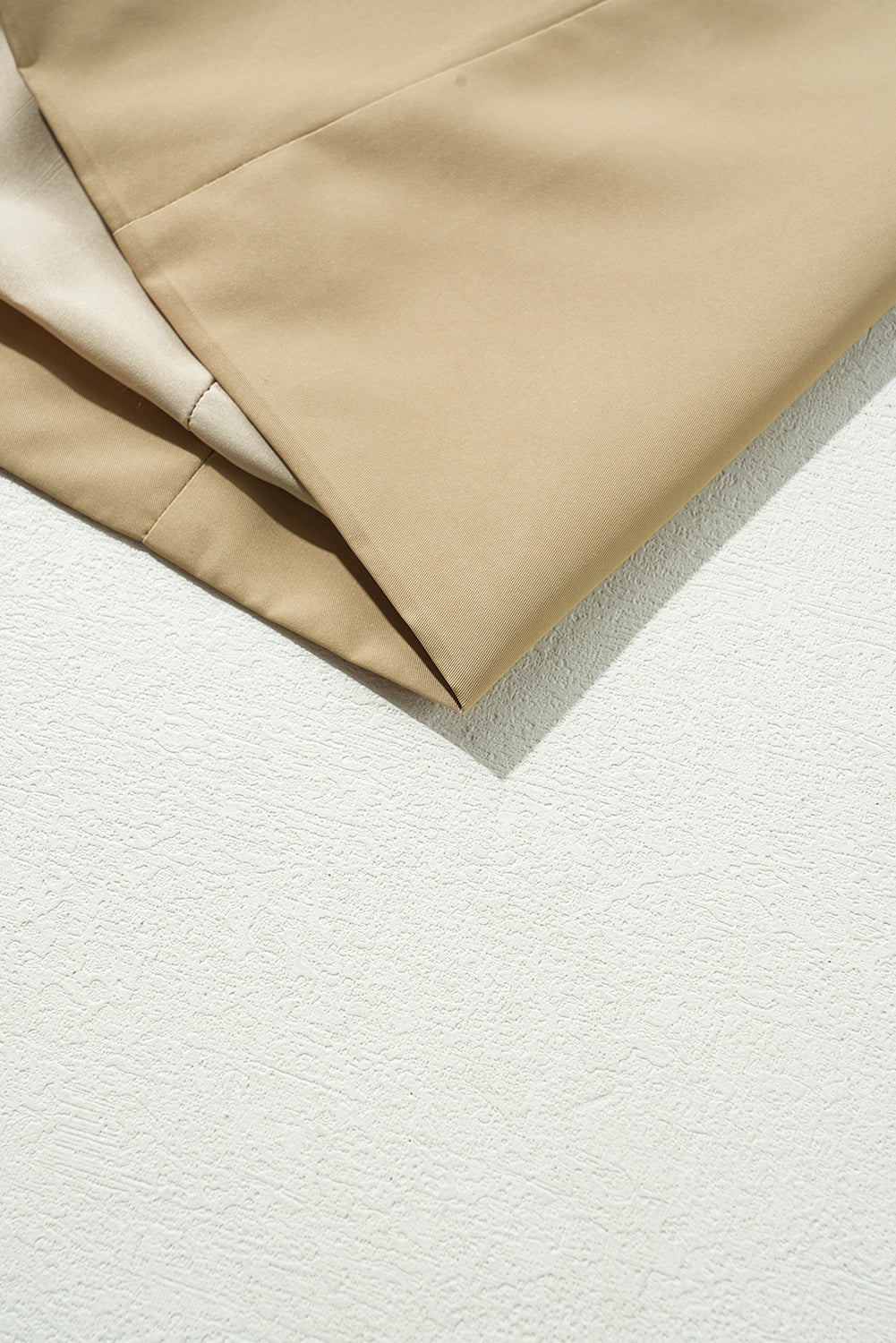 Pale Khaki Solid Color Lapel Collar Waist Tie Wind Coat Coats JT's Designer Fashion