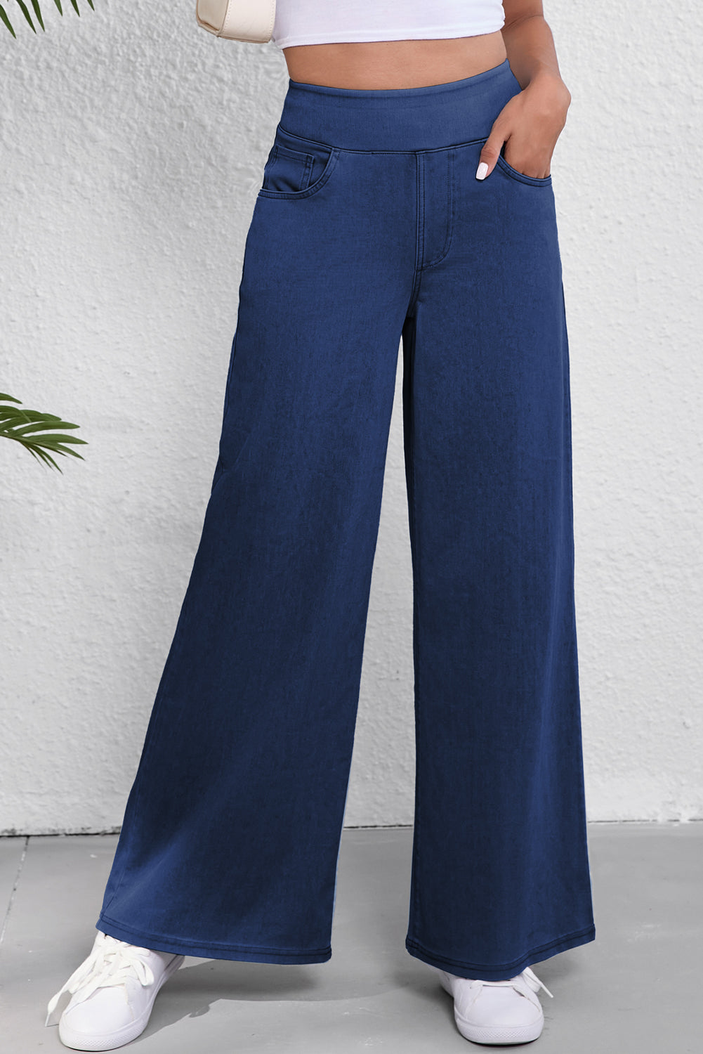 Sail Blue Medium Wash Straight Leg Loose Casual Jeans Jeans JT's Designer Fashion