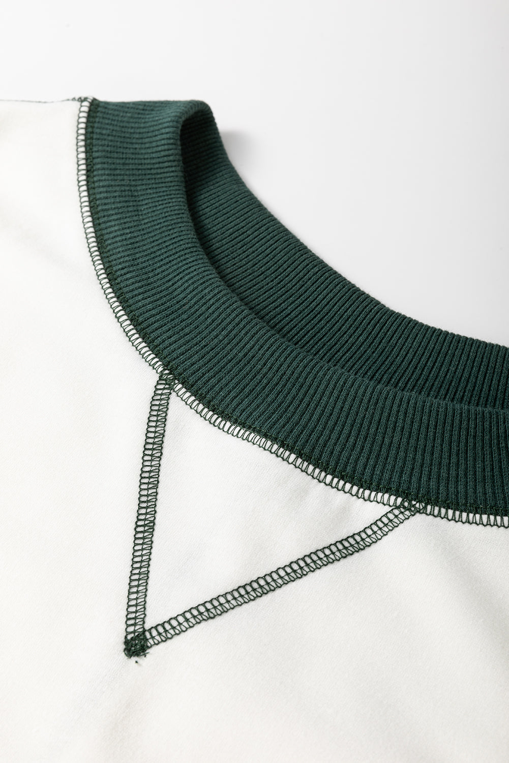 White Stripe Colorblock Sleeve Exposed Seam Fake-2-Piece Sweatshirt Sweatshirts & Hoodies JT's Designer Fashion
