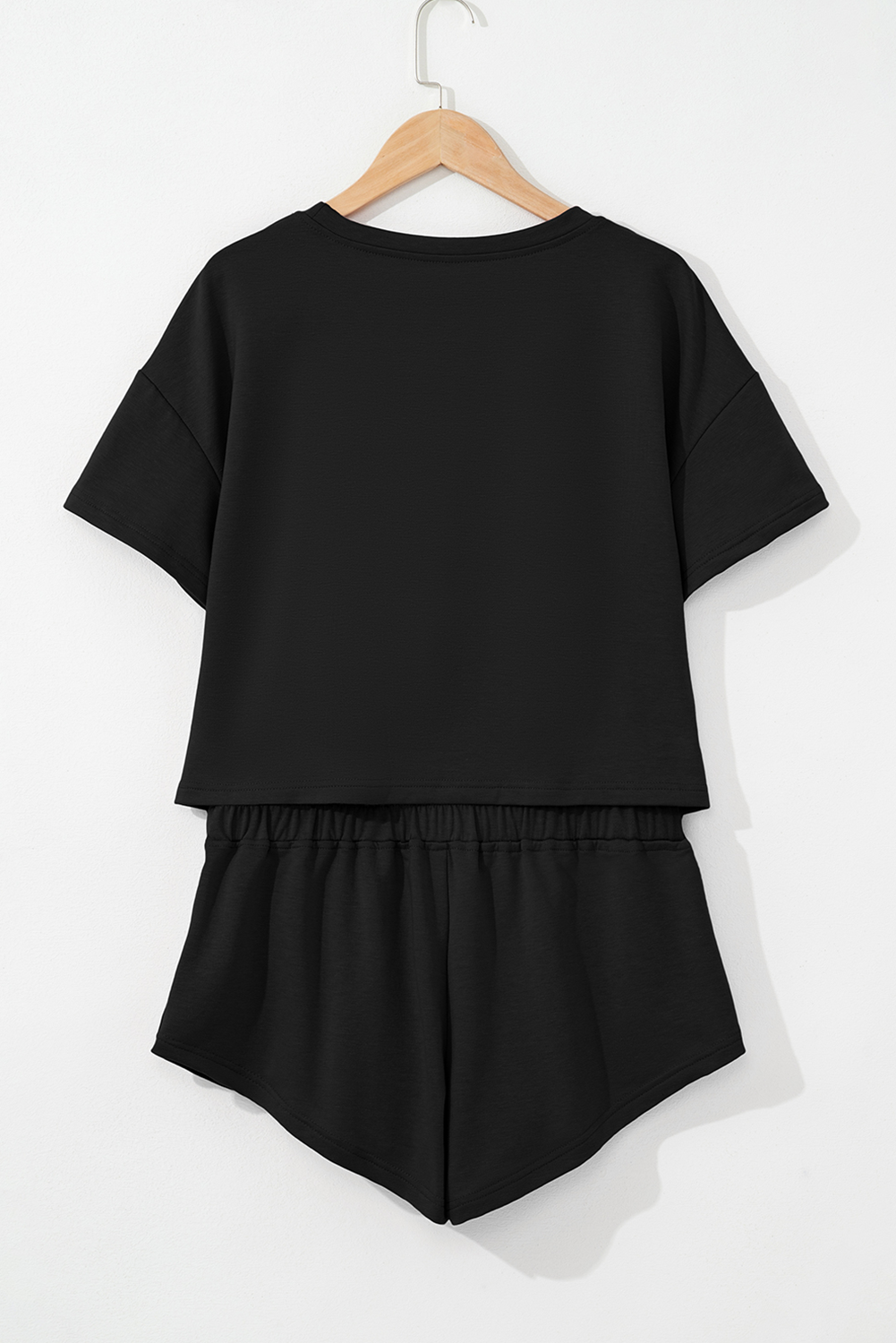 Black American Flag Inspired Bow Print Relaxed Tee and Skort 2pcs Outfit Graphic Sets JT's Designer Fashion