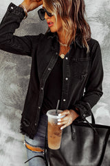 Black Ripped Denim Jacket Denim Jackets JT's Designer Fashion