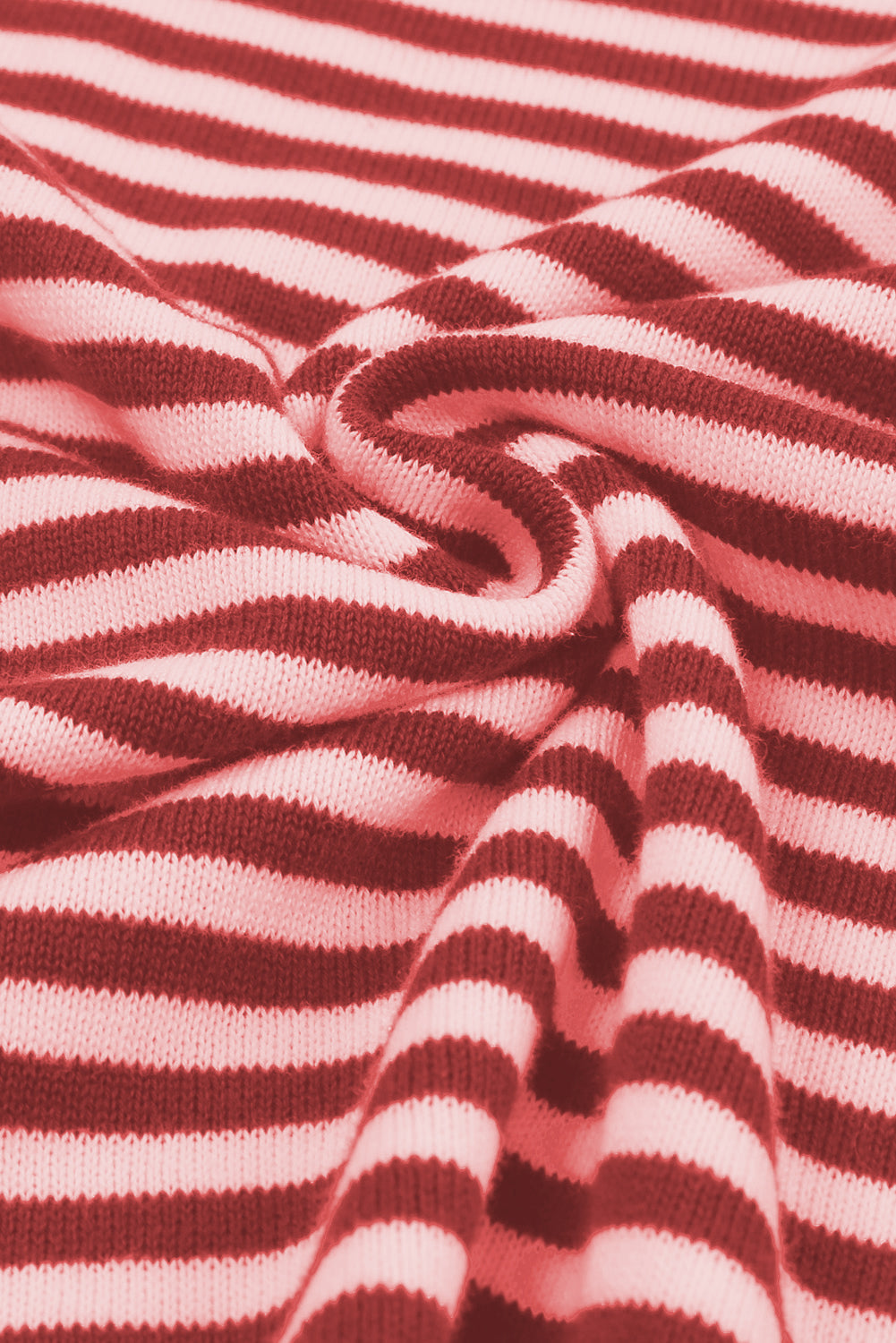 Fiery Red Contrast Trimmed Striped Drop Shoulder Sweater Sweaters JT's Designer Fashion