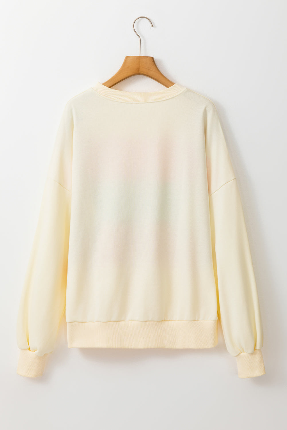White Colorblock Patchwork Crewneck Drop Shoulder Sweatshirt Sweatshirts & Hoodies JT's Designer Fashion