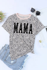 Apricot Leopard MAMA Graphic Crew Neck T Shirt Graphic Tees JT's Designer Fashion