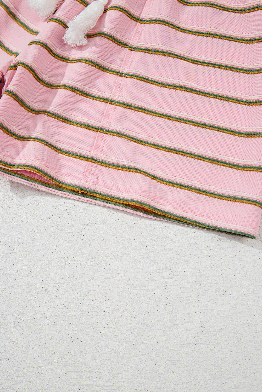 Pink Stripe Wide Short Sleeve Tee and Short Set Short Sets JT's Designer Fashion
