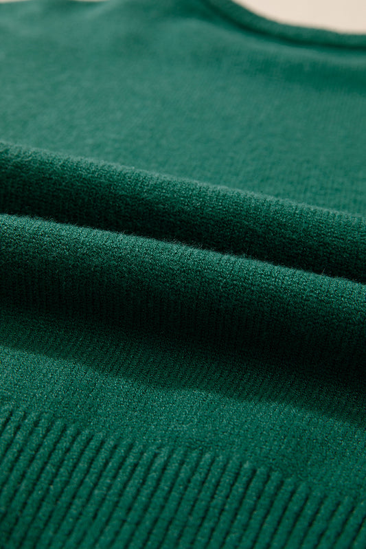 Evergreen Pearled Drop Shoulder Round Neck Sweater Sweaters JT's Designer Fashion