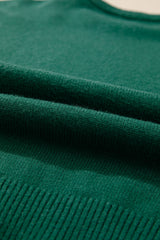 Evergreen Pearled Drop Shoulder Round Neck Sweater Sweaters JT's Designer Fashion