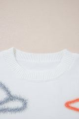 White Tinsel Western Boots Horseshoe Star Knit Crew Neck Sweater Sweaters JT's Designer Fashion
