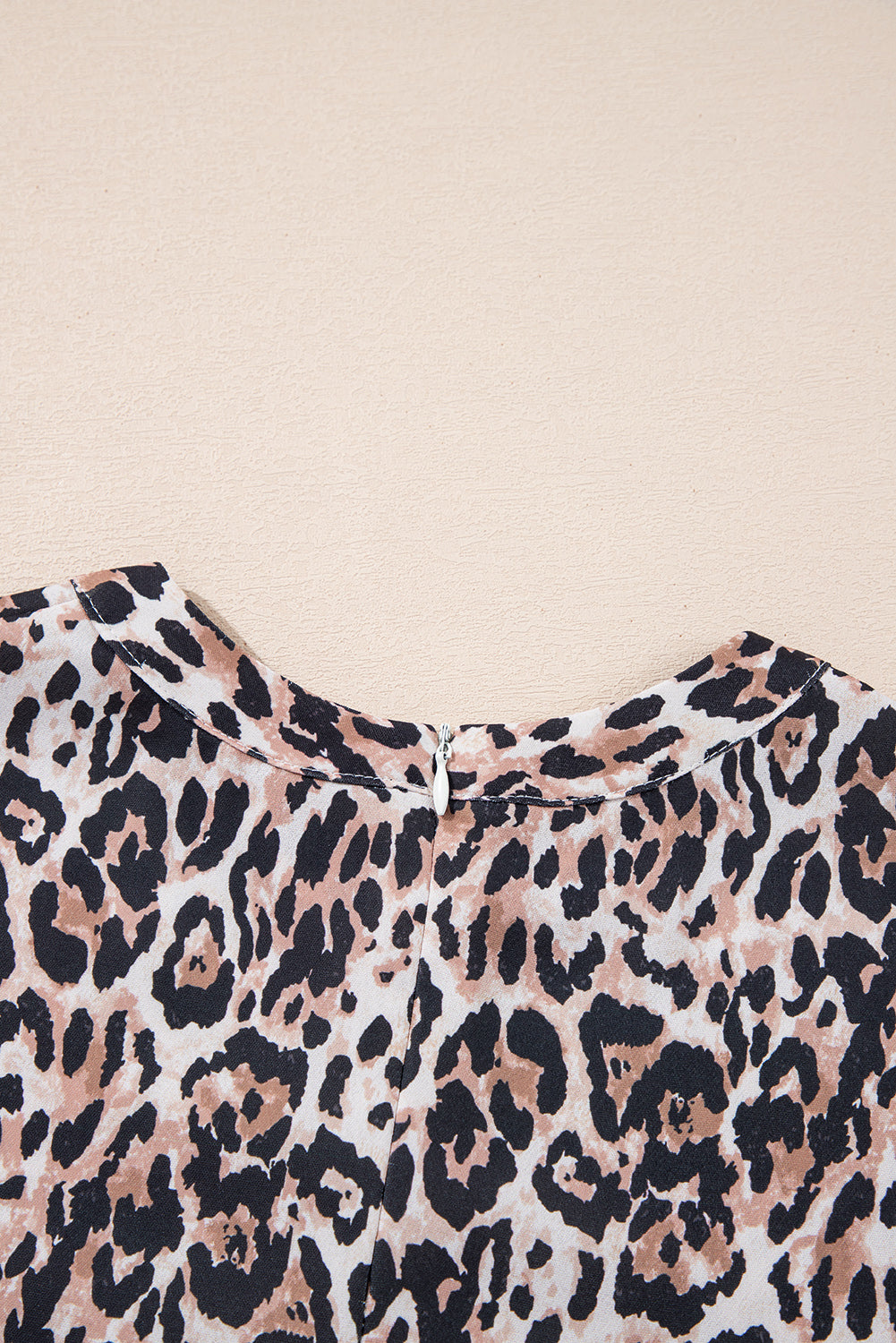 Brown Leopard Print Crew Neck Shift Short T Shirt Dress T Shirt Dresses JT's Designer Fashion