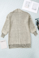 Apricot Plaid Knitted Long Open Front Cardigan Sweaters & Cardigans JT's Designer Fashion