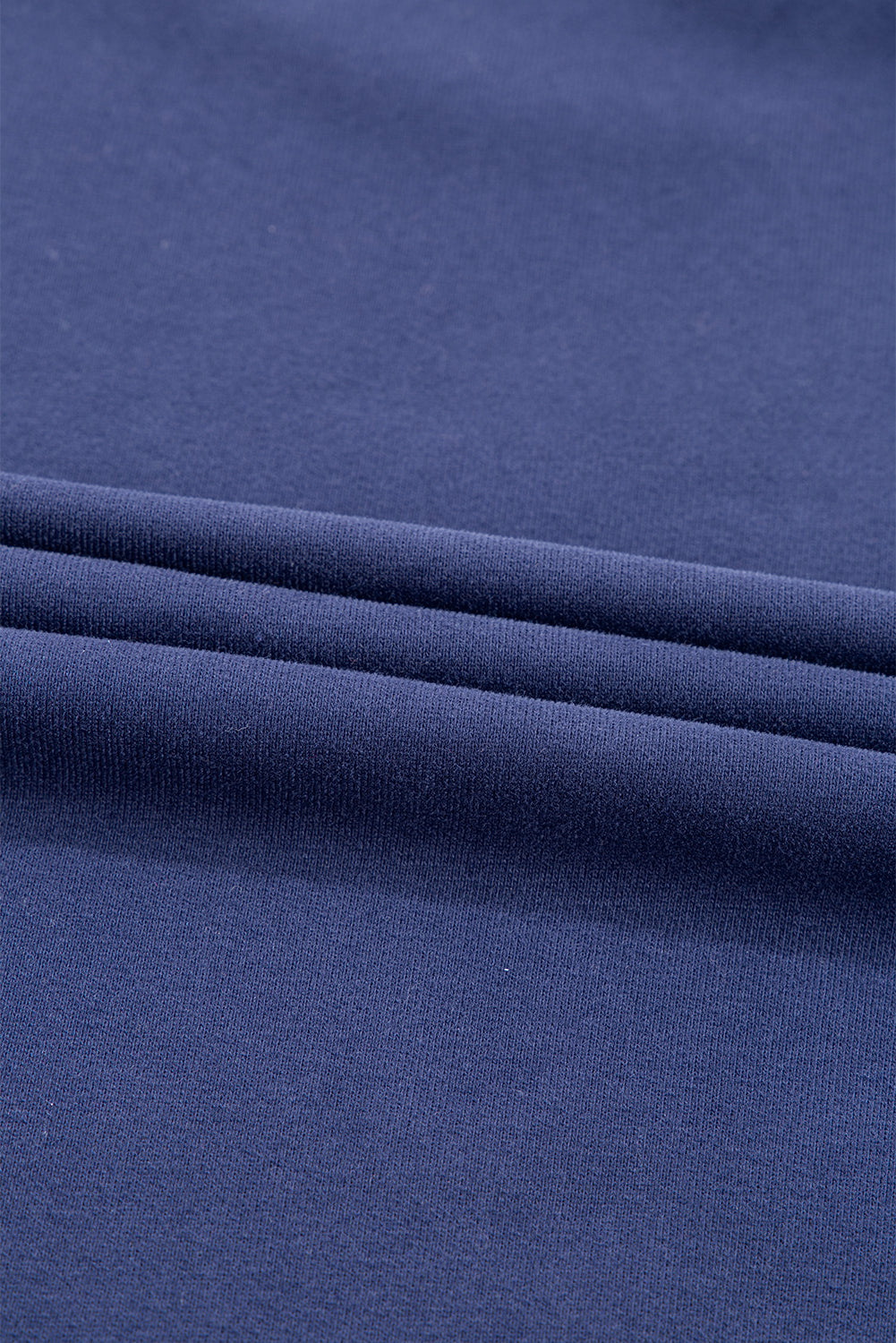Navy Blue Plain Drop Shoulder Crewneck Pullover Sweatshirt Sweatshirts & Hoodies JT's Designer Fashion