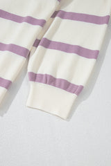 Blue Stripe Colorblock Oversized Sweater Sweaters JT's Designer Fashion
