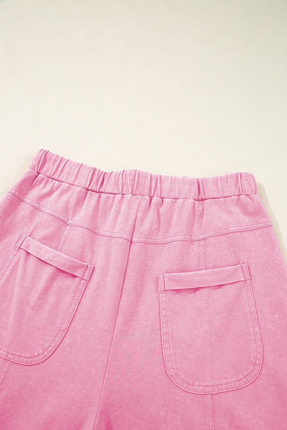 Bonbon Mineral Wash Exposed Seam Drawstring High Waist Wide Leg Cargo Pants Casual Shorts JT's Designer Fashion
