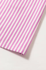Phalaenopsis Striped Patchwork Three Quarters Sleeve Loose Mini Dress Mini Dresses JT's Designer Fashion