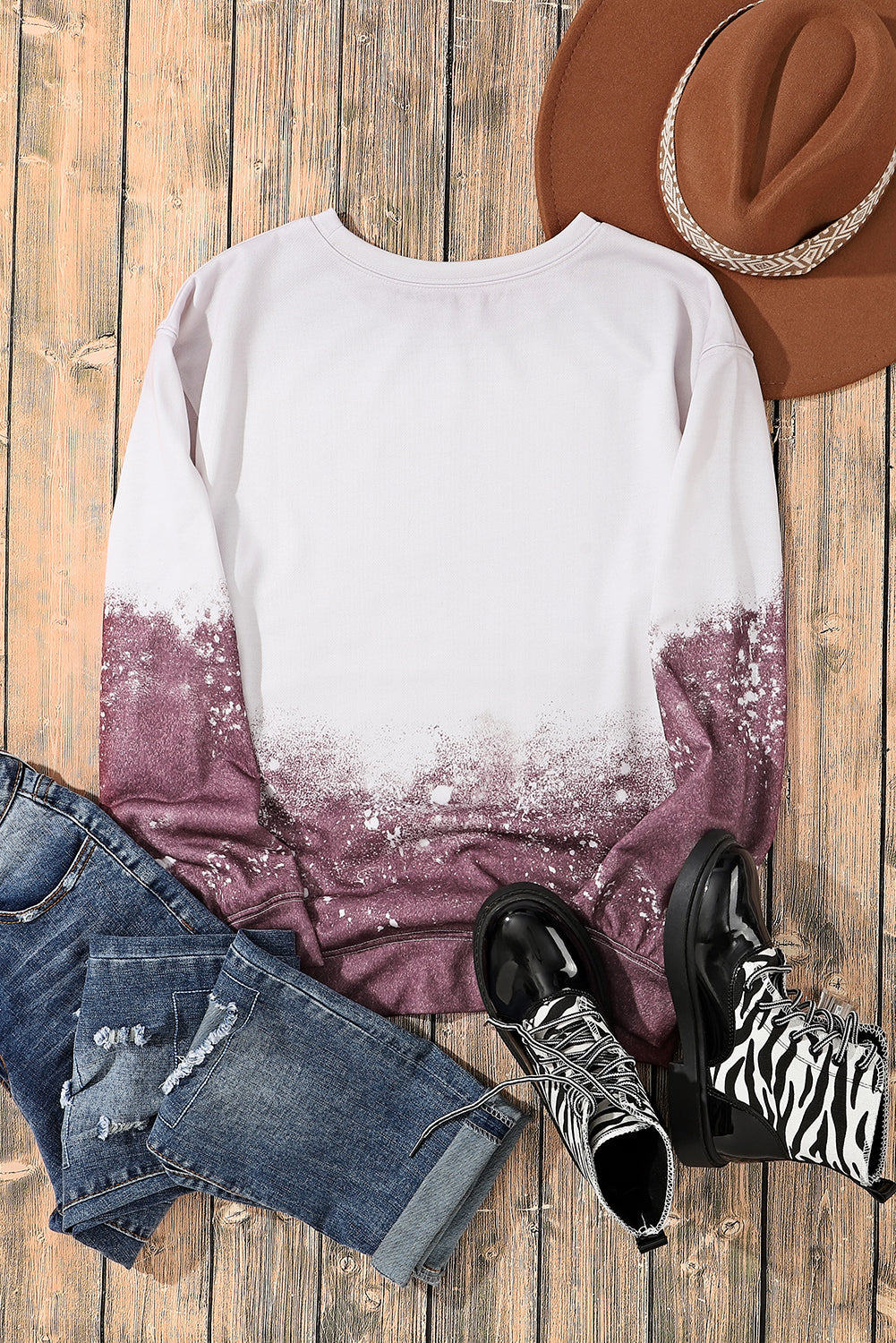 Tie Dye Gradient Pullover Sweatshirt Sweatshirts & Hoodies JT's Designer Fashion
