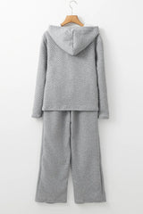 Drawstring Long Sleeve Hooded Top and Pants Set Pant Sets JT's Designer Fashion