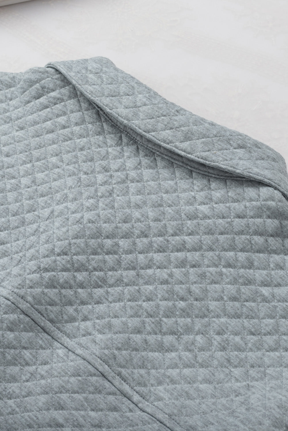 Gray Retro Quilted Flap Pocket Button Shacket Jackets JT's Designer Fashion