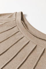 Parchment Seam Detail Lace Contrast Cuffs Raglan Sleeve Top Long Sleeve Tops JT's Designer Fashion