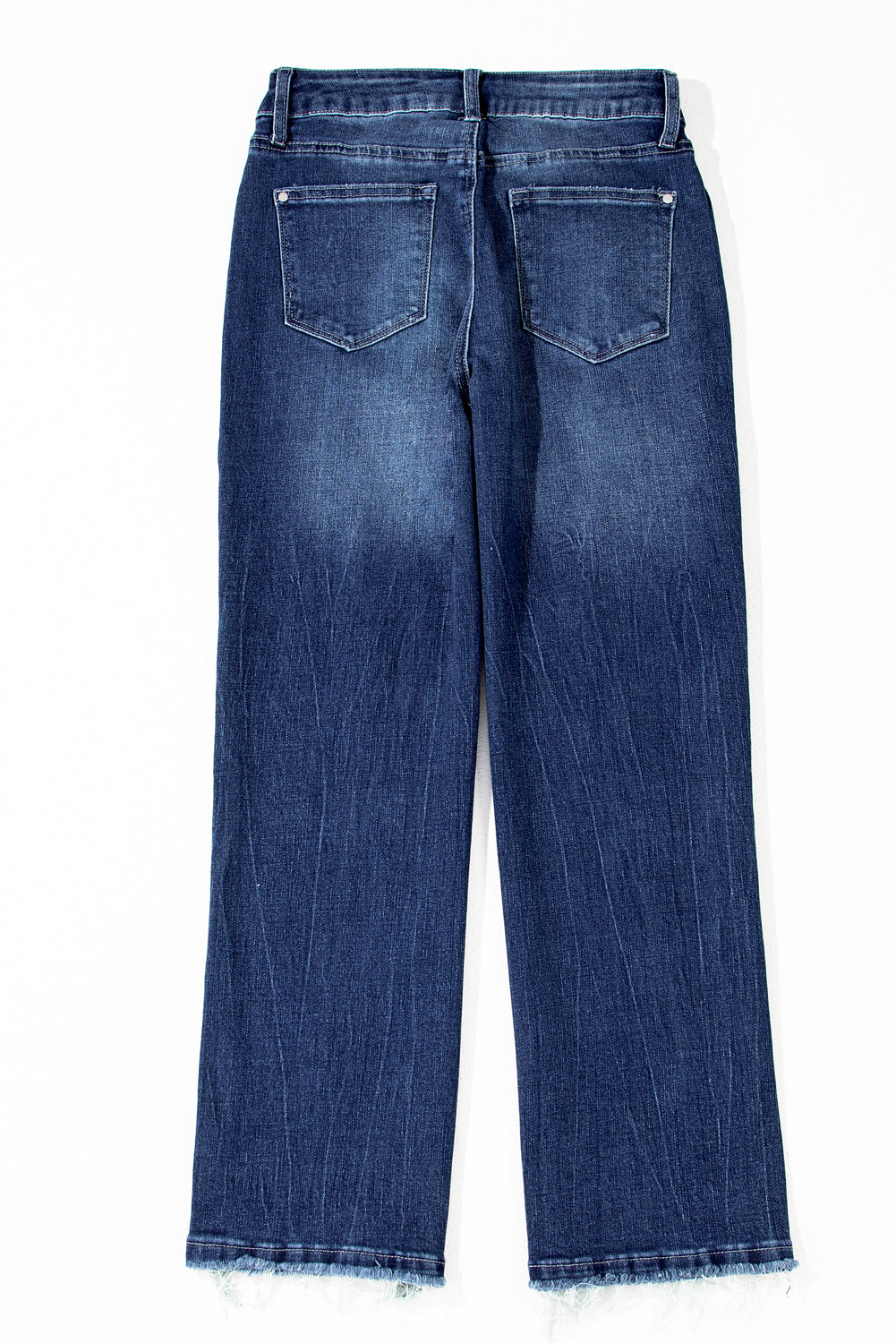 Sail Blue Mineral Wash Raw Hem High Waist Flared Jeans Jeans JT's Designer Fashion