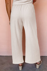 Apricot Buttoned V Neck Tank Top and Wide Leg Pants Casual Outfit Pant Sets JT's Designer Fashion