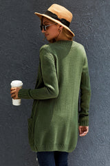 Green Front Pocket and Buttons Closure Cardigan Sweaters & Cardigans JT's Designer Fashion