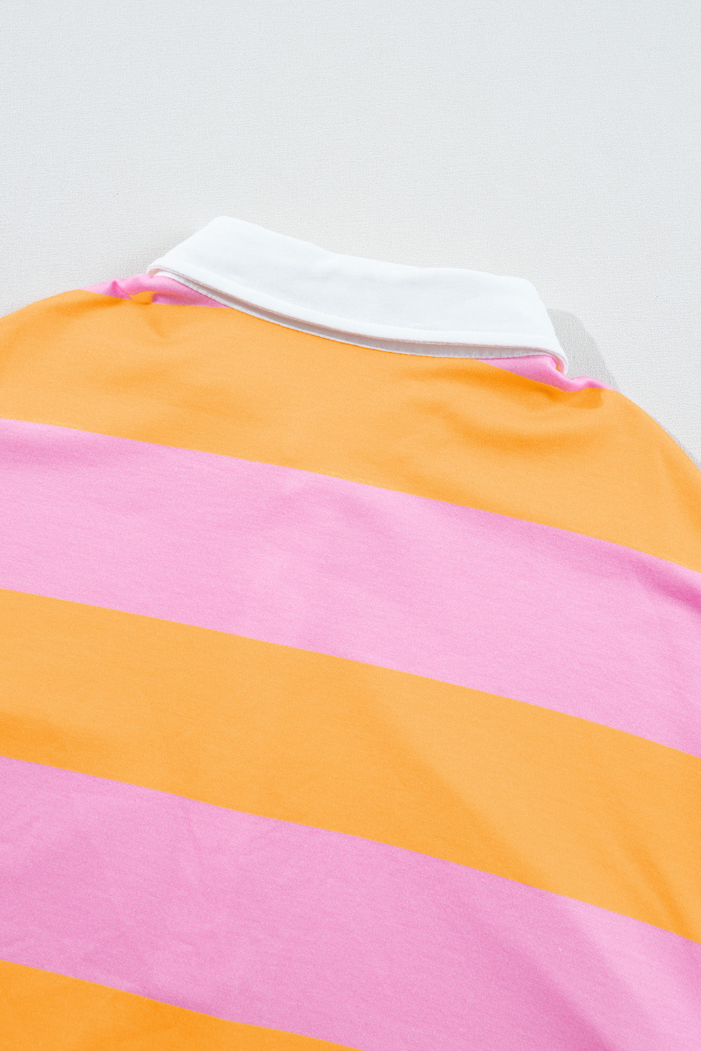 Yellow Stripe Color Block Polo Collar Sweatshirt Sweatshirts & Hoodies JT's Designer Fashion