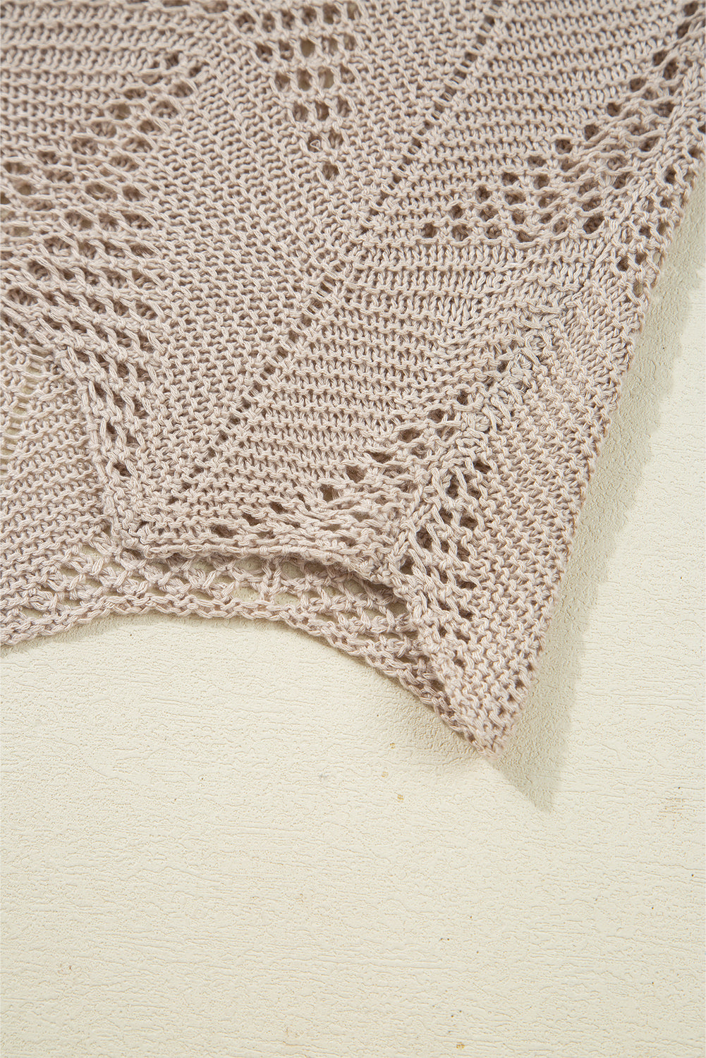 Parchment Hollow Out Knit 7/8 Sleeve Casual Sweater Sweaters JT's Designer Fashion