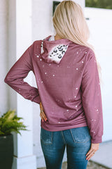 Leopard Tie Dye Print Kangaroo Pocket Pullover Hoodie Sweatshirts & Hoodies JT's Designer Fashion