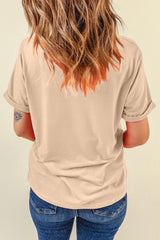 Khaki Bowknot Ghost Pumpkin Graphic Halloween T Shirt Graphic Tees JT's Designer Fashion