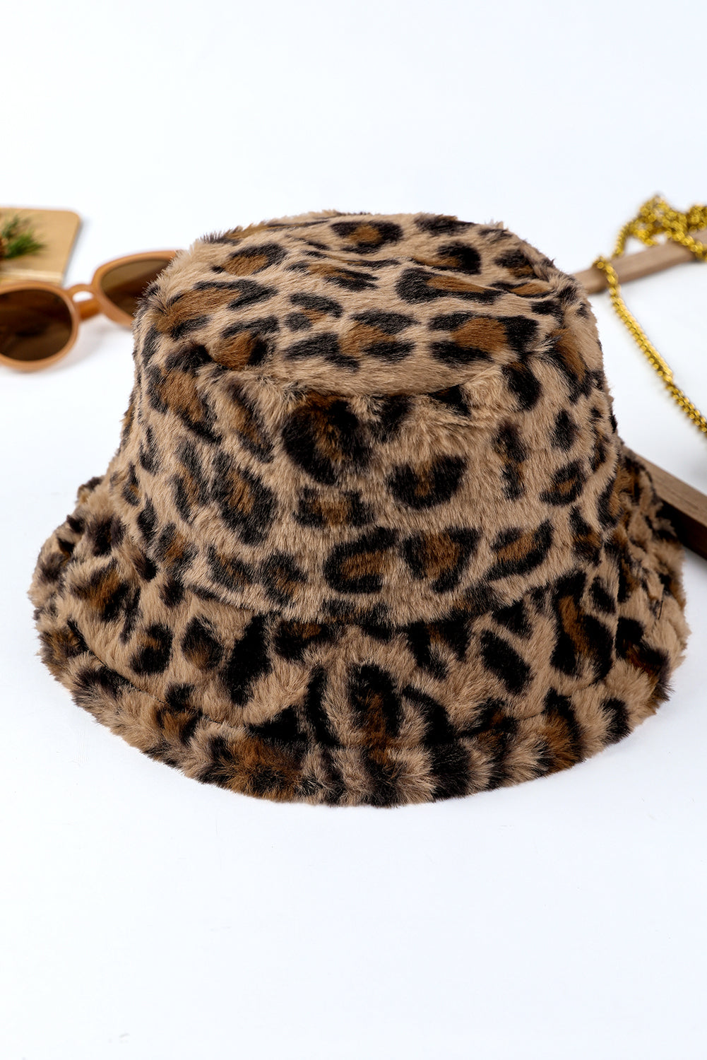 Thai Curry Leopard Plush Wide Brim Winter Fishman Hat Hats & Caps JT's Designer Fashion