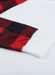 White Buffalo Plaid Long Sleeve Sweatshirt Sweatshirts & Hoodies JT's Designer Fashion