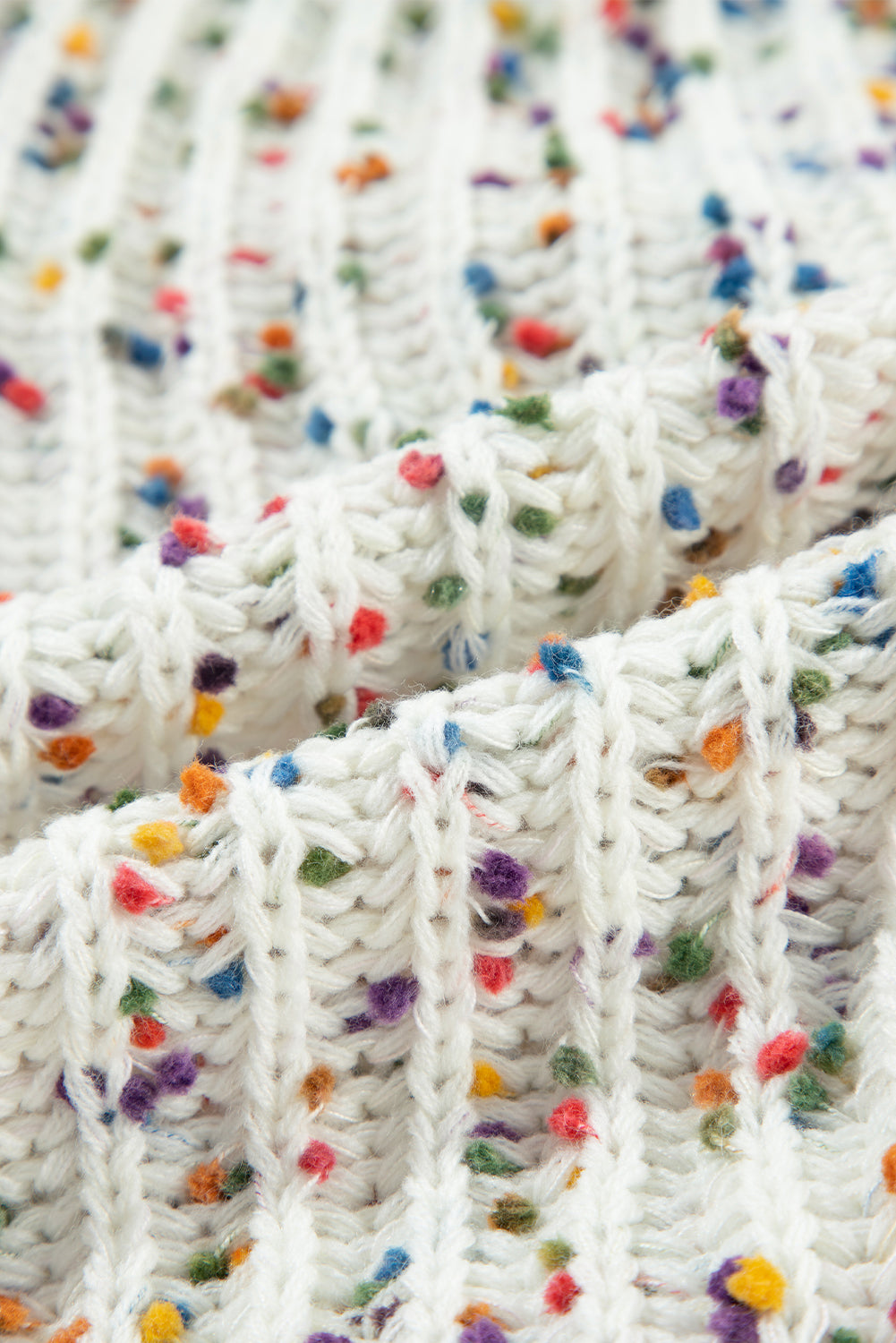 White Confetti Reversible Twist Sweater Sweaters JT's Designer Fashion
