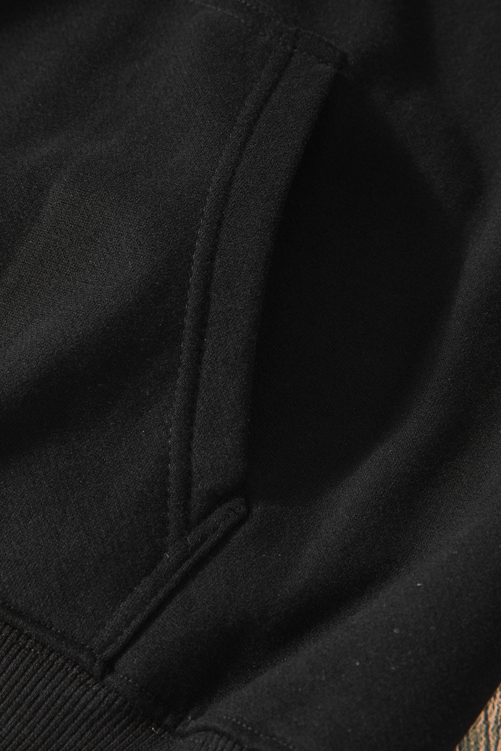 Black Fleece Lined Kangaroo Pocket Drawstring Chunky Hoodie Sweatshirts & Hoodies JT's Designer Fashion