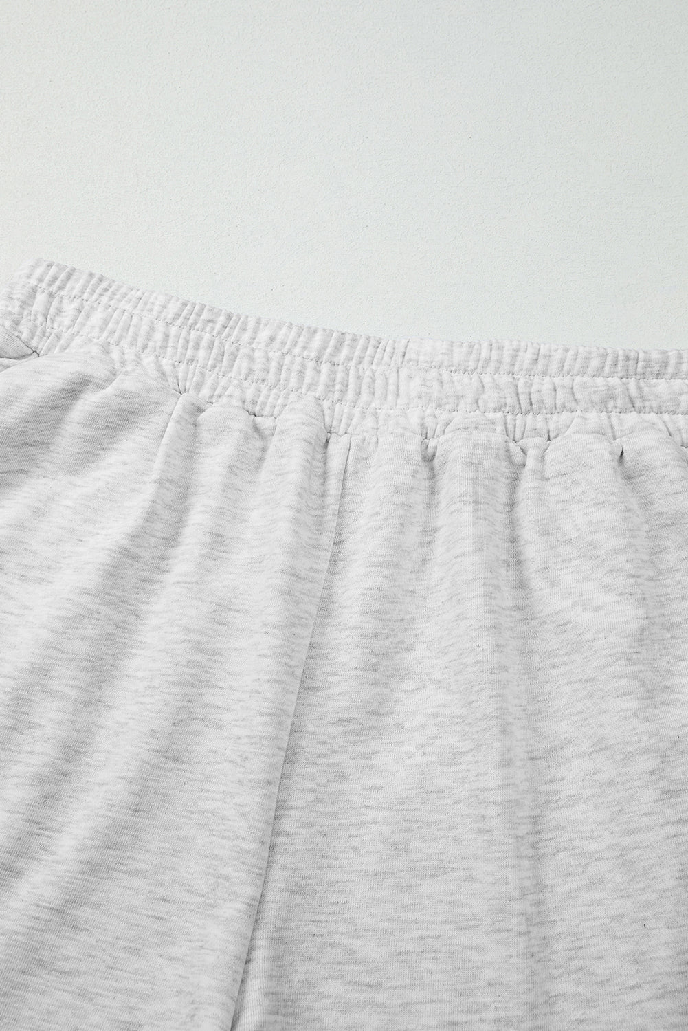 Light Grey Girly Bow Embroidered Detail Puff Sleeve Pullover 2pcs Short Set Short Sets JT's Designer Fashion