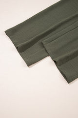 Moss Green Half Button Belted Utility Short Sleeve Jumpsuit Jumpsuits & Rompers JT's Designer Fashion