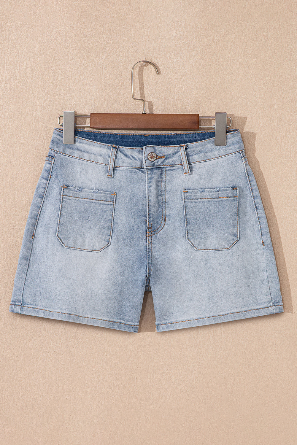 Beau Blue Light Wash High Rise Denim Shorts Denim Shorts JT's Designer Fashion