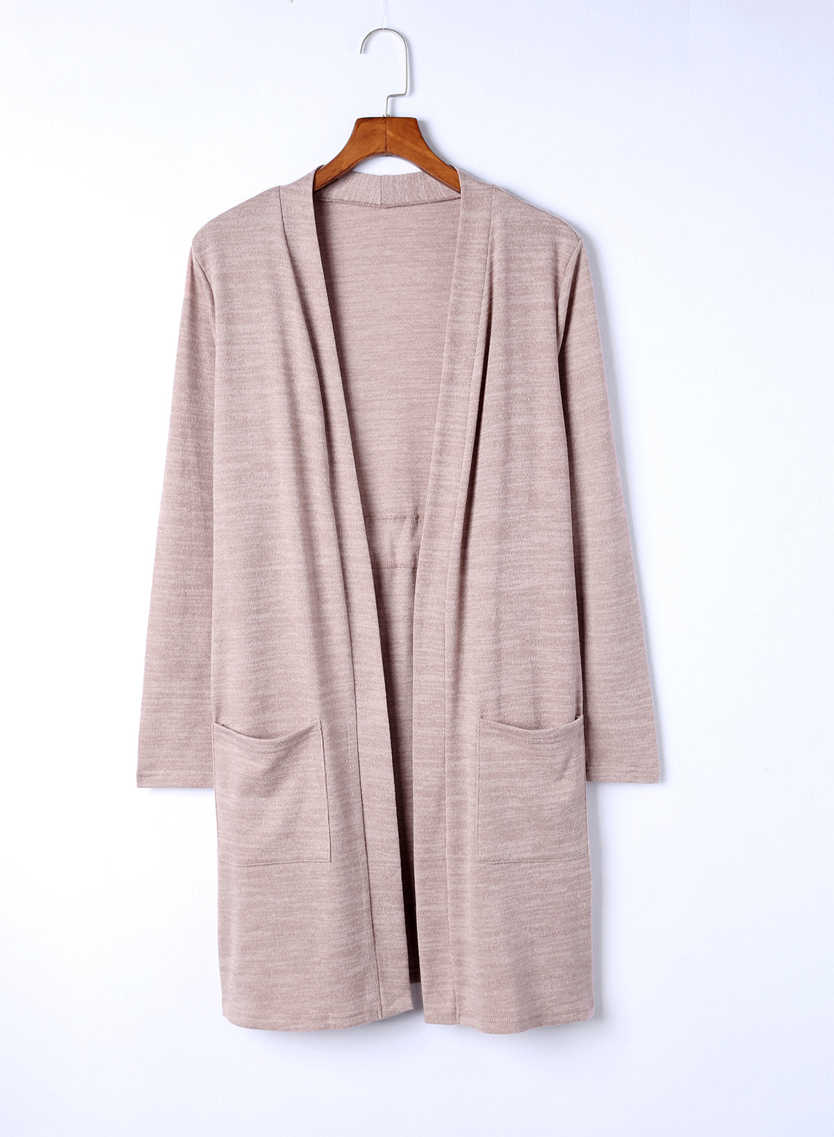 Pink Tunic Back Open Front Cardigan with Pockets Sweaters & Cardigans JT's Designer Fashion