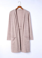 Pink Tunic Back Open Front Cardigan with Pockets Sweaters & Cardigans JT's Designer Fashion