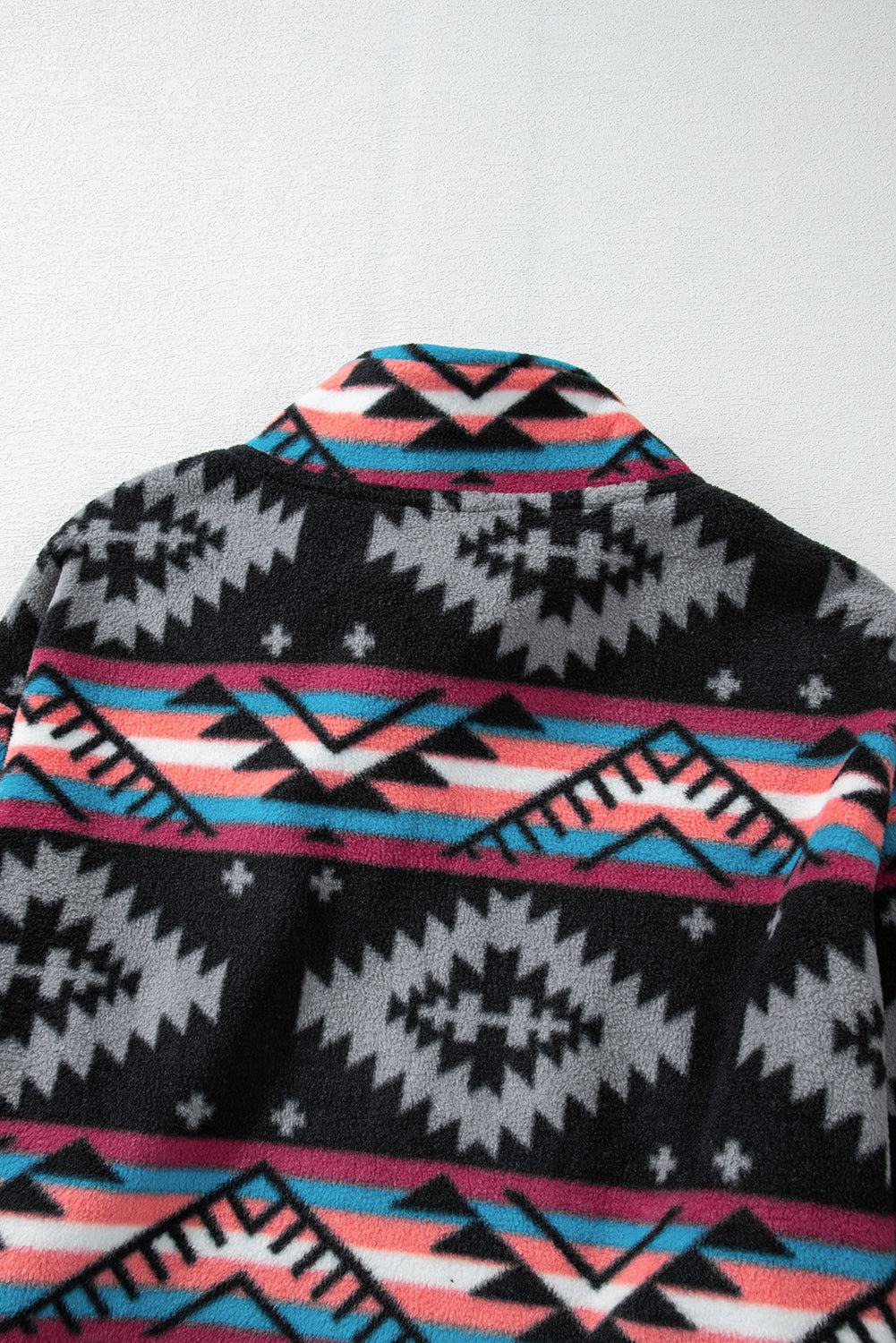 Black Aztec Printed Zip Up Collar Jacket Jackets JT's Designer Fashion