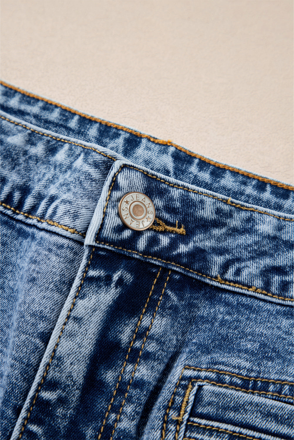 Blue Chic Patch Pocket Straight Leg Loose Jeans Jeans JT's Designer Fashion